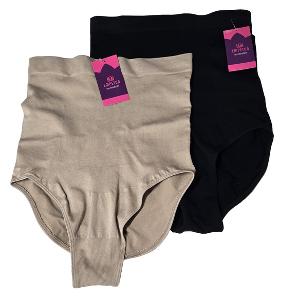 Shapermint Empetua High-Waisted Shaper Panty Lot/2 Tan Beige Black Sz M/L 54001 - Picture 1 of 8